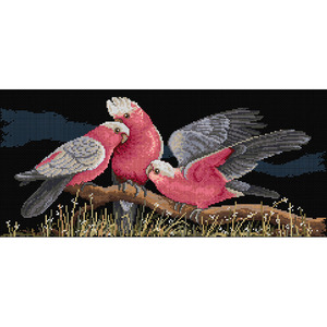 Birds on Black Counted Cross Stitch Charts by Country Threads FJP-1054-61-63