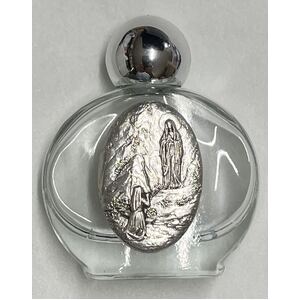 Glass Holy Water Bottle, Our Lady Of Lourdes, 45 x 55mm, Empty