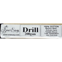 Sew Easy 100% COTTON DRILL, 200GSM, CHARCOAL GREY 110cm Wide per Metre