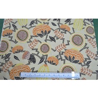 Australiana Flora Beige 110cm Wide Cotton Fabric Sew Easy Red Dust Series