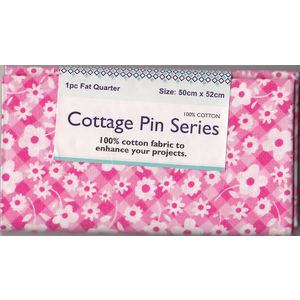 Cottage Pin Series Fat Quarter, 50 x 52cm, Quilt Fabric, 100% Cotton, Pink