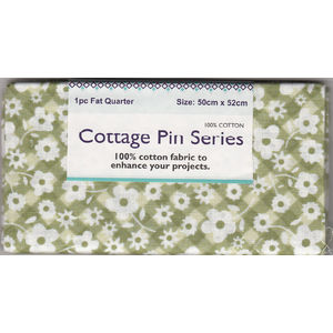 Cottage Pin Series Fat Quarter, 50 x 52cm, Quilt Fabric, 100% Cotton, Green
