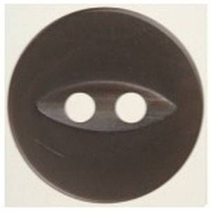 Hemline / Vizzy Buttons, Fish Eye 2 Hole 11mm, Pack of 13, DARK GREY