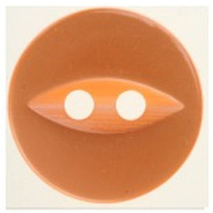 Hemline / Vizzy Buttons Fish Eye 2 Hole 14mm, Pack of 8, ORANGE