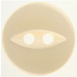 Hemline / Vizzy Buttons Fish Eye 2 Hole 19mm, Pack of 4, CREAM
