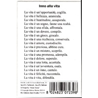 Mother Teresa Laminated Prayer Card, Holy Card, Inno Alla Vita,  Approx. 72mm X 105mm