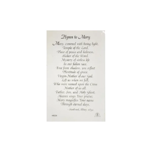 Hymn To Mary Laminated Prayer Card, 110 x 70mm, Holy Card