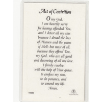 Art Of Contrition, Laminated Prayer Card, 110 x 70mm, Holy Card
