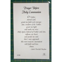Prayer Before Holy Communion Laminated Prayer Card, 110 x 70mm, Holy Card