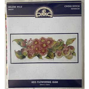 DMC RED FLOWERING GUM HW007, Cross Stitch Kit 35 x 13cm 16ct Aida, Helene Wild