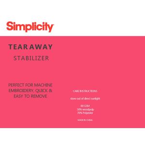 Tear-Away WHITE Embroidery Stabiliser 250 sheets x 19cm Square