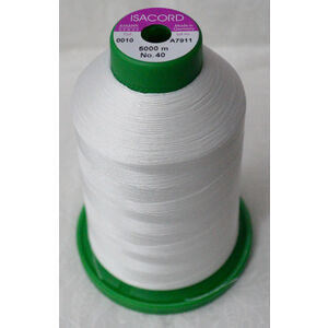 ISACORD 40 #0010 SILKY WHITE, 5000m, Universal Machine Embroidery Thread
