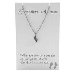 Heartfelt Jewellery, Footprints, Pewter Charm On Stainless Steel Chain JE16412