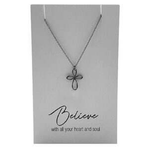 Heartfelt Jewellery, Believe, Pewter Charm On Stainless Steel Chain JE17485