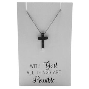 Heartfelt Jewellery, With God All Things, Pewter Charm On Stainless Steel Chain JE18027