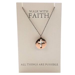 Heartfelt Jewellery, Walk With Faith Pewter Charm On Stainless Steel Chain