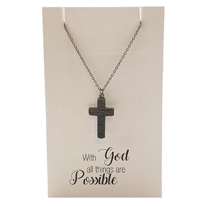 Heartfelt Jewellery, With God, Pewter Charm On Stainless Steel Chain