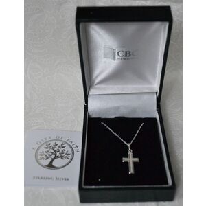 Sterling Silver Chain and Cross, Gift Boxed