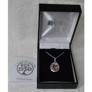Sterling Silver ST MICHAEL Medal Pendant and Chain, Gift Boxed