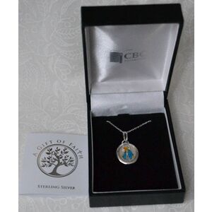 Sterling Silver MIRACULOUS Medal Pendant and Chain, Gift Boxed