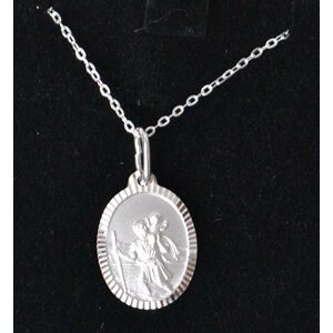 Sterling Silver ST CHRISTOPHER Medal Pendant and Chain Gift Boxed
