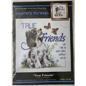 Country Threads TRUE FRIENDS Cross Stitch Kit 24 x 24cm 16ct Aida, JJ-108