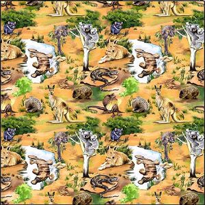 Australia Wildlife, Wildlife Allover, 110cm Wide Cotton Fabric 8076B