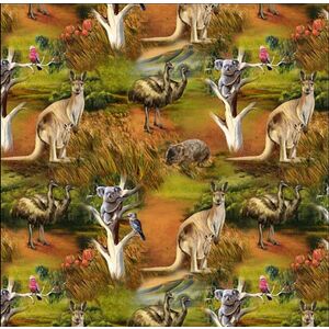 Australia, Wildlife Valley Allover 110cm Wide Cotton Fabric  8107/02