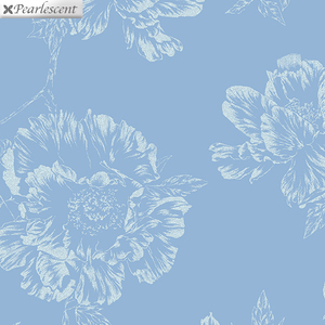 Violet Twilight, Pearl Shadow Flowers Aqua 112cm Wide Cotton Fabric 9105/2205