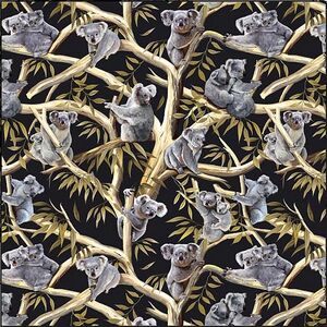 KOALAS In Eucalyptus Trees 112cm Wide 100% Cotton Fabric 9107B