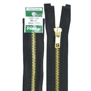 Vizzy Metal Open End Zip 80cm Colour 02 BLACK