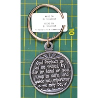 TRAVELLERS PRAYER KeyRing Metal Token With Message, 37mm Diameter