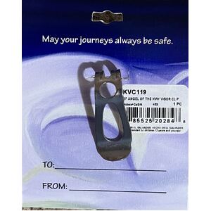 Angel of the Highway Pewter Visor Clip, 53mm x 53mm. KVC119