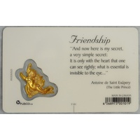FRIENDSHIP, Inspirational Card & Heart Charm, 54x85mm, Inspirational Gift, Card Made in Canada.