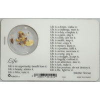LIFE, Inspirational Card & Seeds Of Life, 54 x 85mm, Inspirational Gift, Made in Canada.