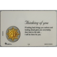 THINKING OF YOU, Inspirational Card & Heart Charm, 54mm x 85mm, Inspirational Gift, Card Made in Canada.