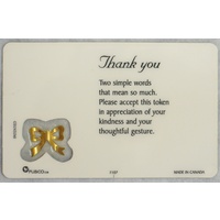 THANK YOU, Inspirational Card & Heart Charm, 54mm x 85mm, Inspirational Gift