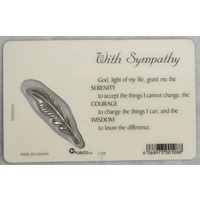 WITH SYMPATHY, Inspirational Card & Heart Charm, 54mm x 85mm, Inspirational Gift