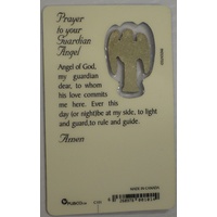 GUARDIAN ANGEL Window Prayer Card & Charm, 54mm x 85mm, Inspirational