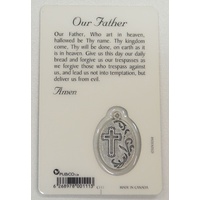 OUR FATHER, Window Prayer Card & Charm, 54mm x 85mm, Inspirational Card