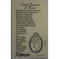 ST FRANCIS, Window Prayer Card & Charm, 54mm x 85mm, Inspirational Card