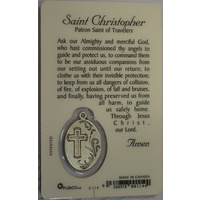 ST CHRISTOPHER, Window Prayer Card & Charm, 54mm x 85mm, Inspirational Card