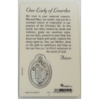OUR LADY OF LOURDES, Window Prayer Card & Charm, 54mm x 85mm, Inspirational Card