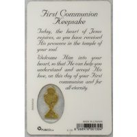 1st COMMUNION BOY, Devotional Card & Charm, 54x85mm, Inspirational Window Prayer Card