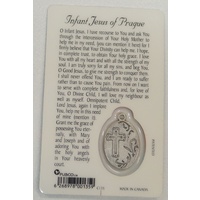 INFANT JESUS OF PRAGUE, Window Prayer Card, 54 x 85mm, Inspirational Card
