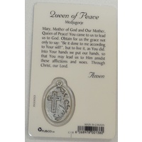 QUEEN OF PEACE MEDJUGORJE, Window Prayer Card, 54 x 85mm, Inspirational Card