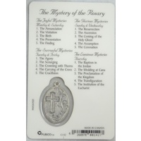 MYSTERY OF THE ROSARY Inspirational Card & Cross, 54 x 85mm, Prayer Card