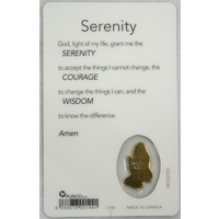 SERENITY, Window Prayer Card & Charm, 54mm x 85mm, Inspirational Card