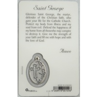SAINT GEORGE, Window Prayer Card & Charm, 54 x 85mm, Inspirational Card
