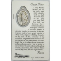 SAINT PETER, Window Prayer Card & Charm, 54 x 85mm, Inspirational Card